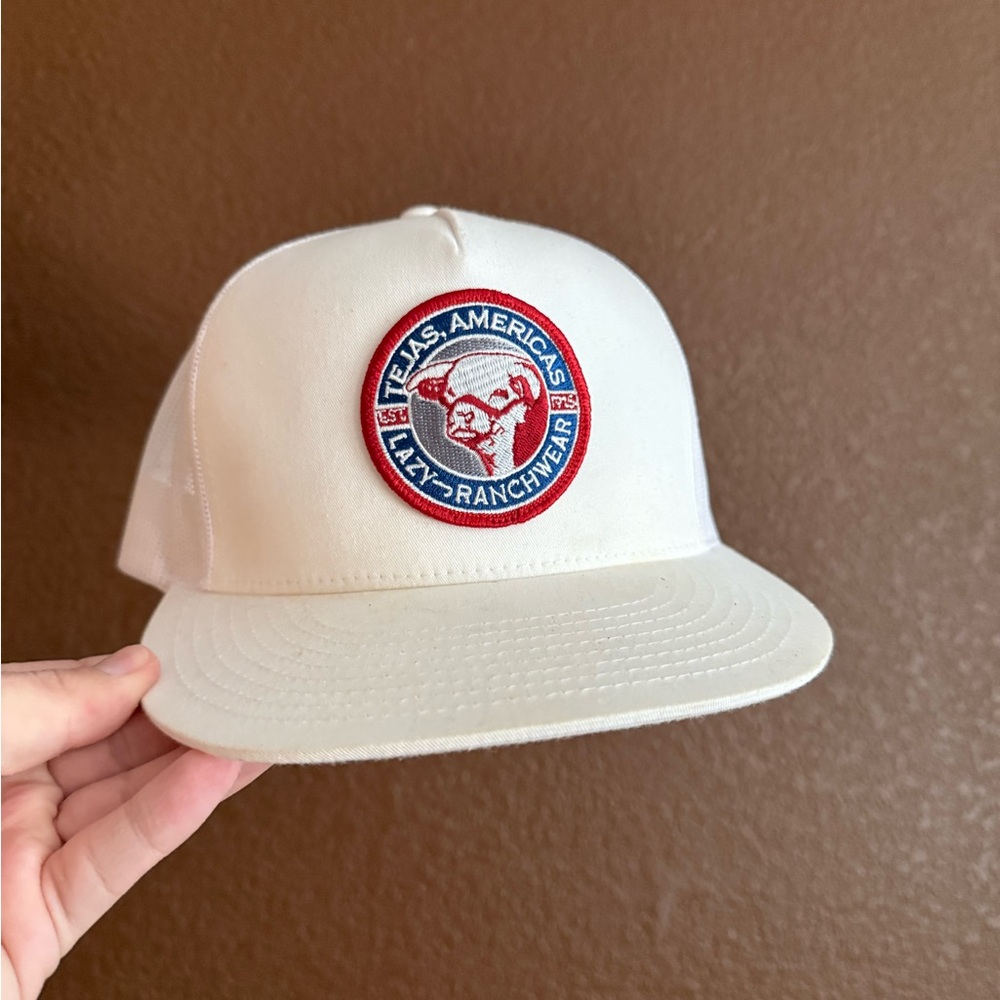 White dale brisby Classic Cream Cap with Patch